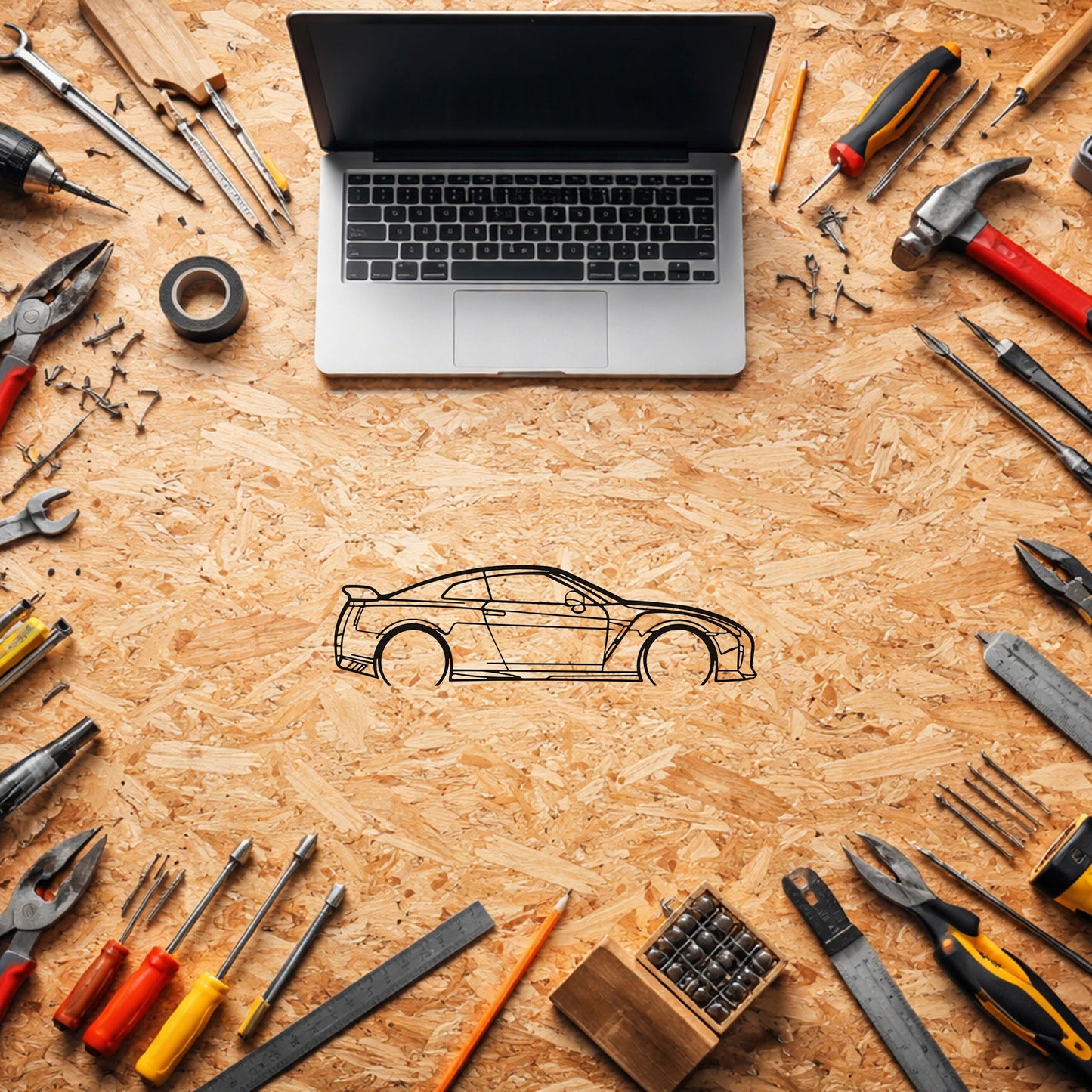 Nissan GTR R35 Metal Duvar Tablosu Efsanevi JDM Dekoru