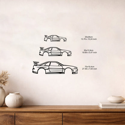 Nissan Skyline R34 Metal Duvar Tablosu İkonik Araba Silüeti