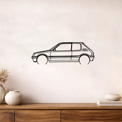 Peugeot 205 GTI Metal Duvar Tablosu - Klasik Otomobil Dekoru