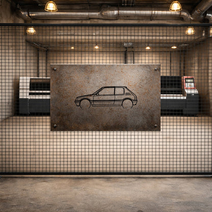Peugeot 205 GTI Metal Duvar Tablosu - Klasik Otomobil Dekoru
