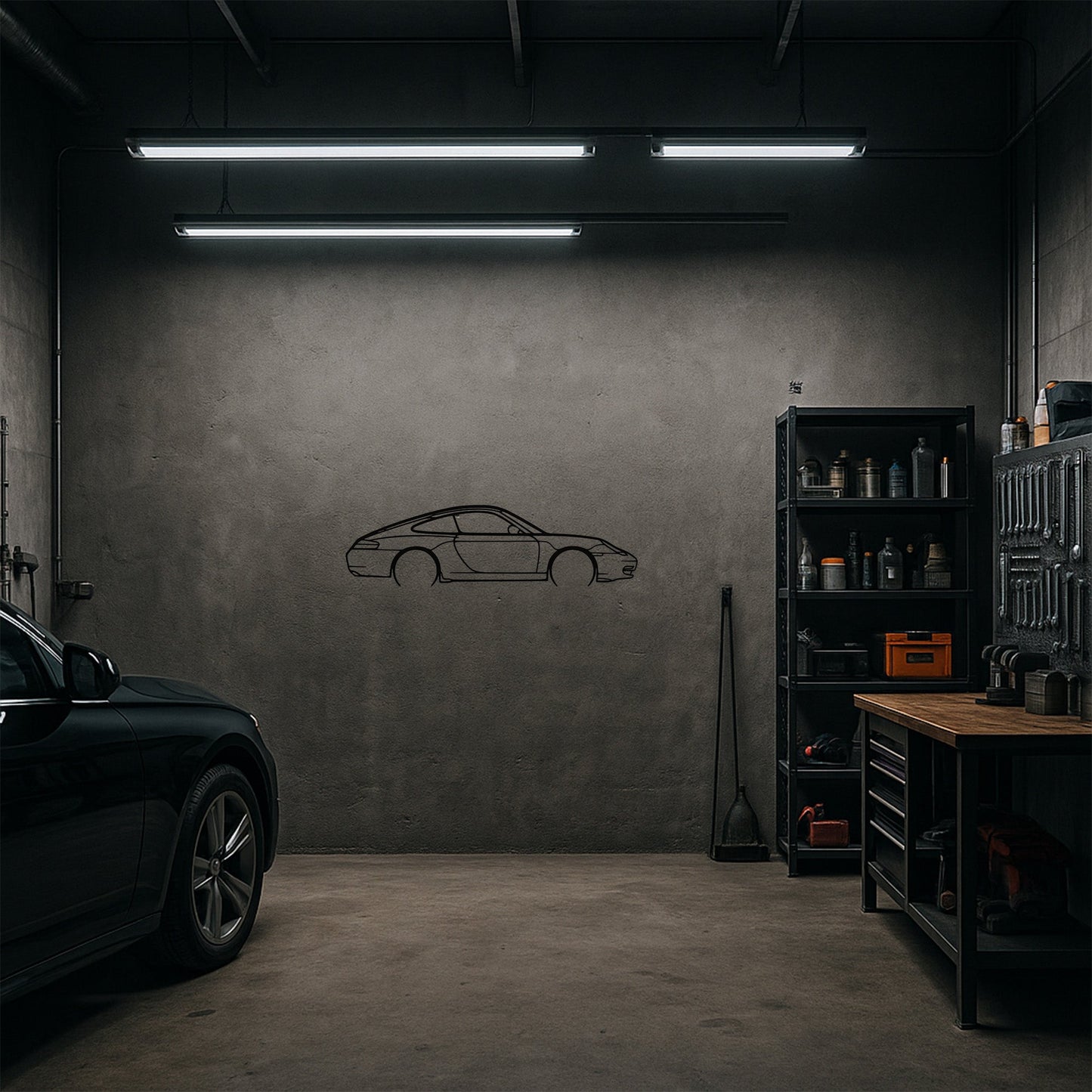 Porsche 911 996 Tasarımı Lüks Metal Duvar Tablosu ve Araba Sanatı