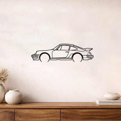 Porsche 911 Turbo 964 Silüeti Metal Duvar Tablosu Otomobil Sanatı