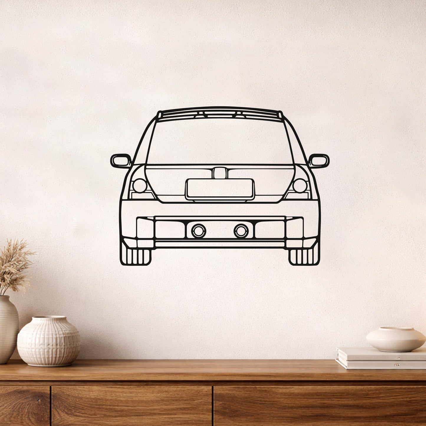 Renault Clio 2002 Arka Görünüm Metal Duvar Tablosu Modern Tasarım