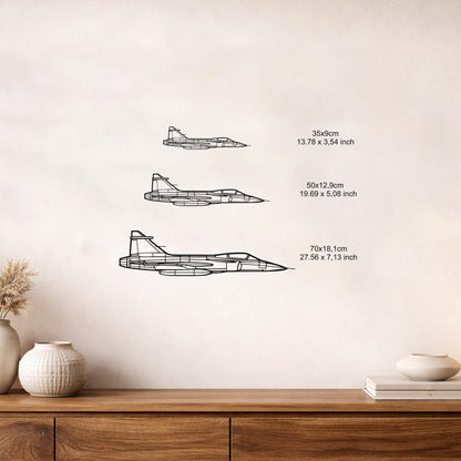 Saab Gripen Jas 39 Savaş Uçağı Metal Duvar Tablosu Havacı Hediyesi