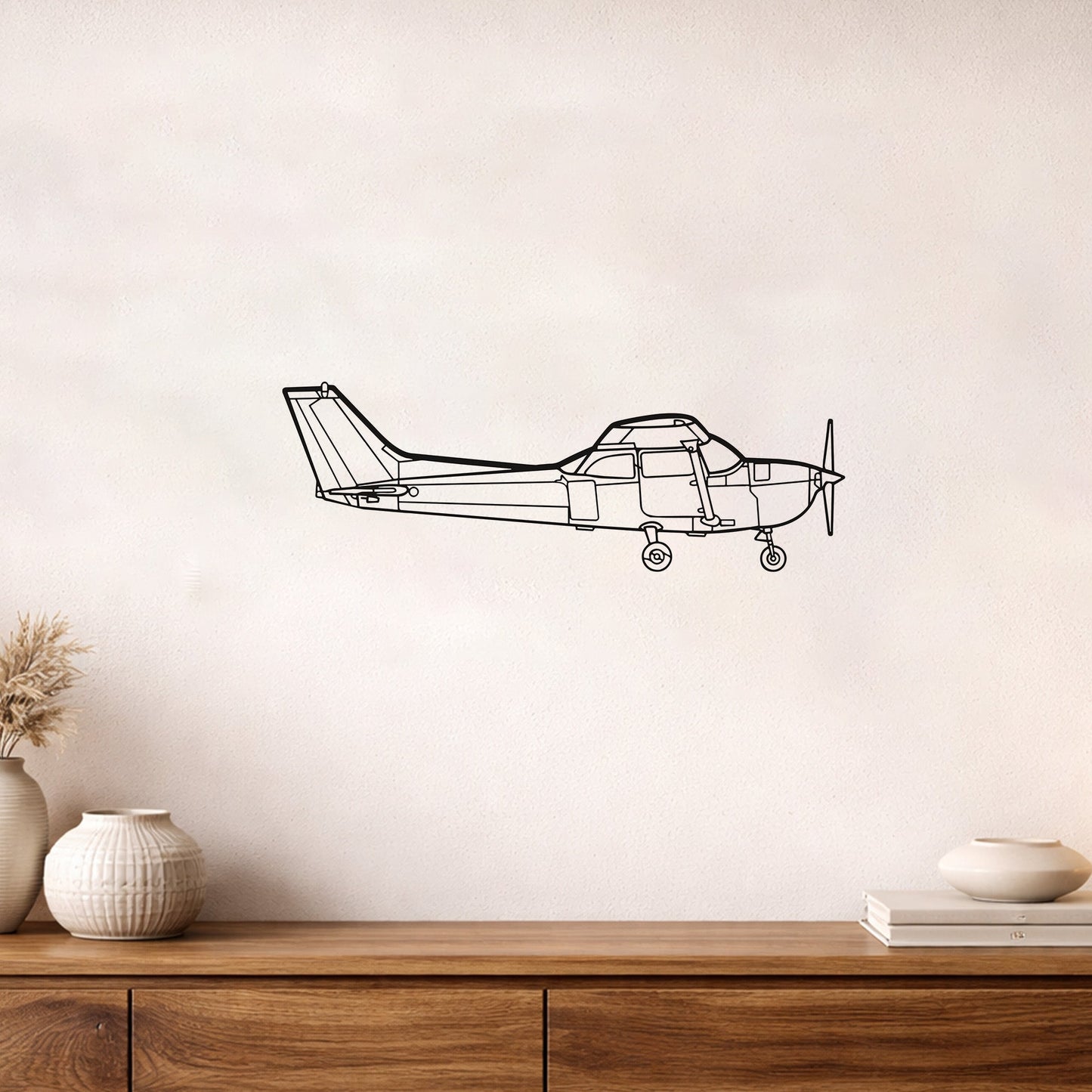 Cessna 172 Skyhawk Metal Duvar Tablosu Klasik Havacılık Sanatı