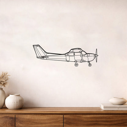 Cessna 172 Skyhawk Metal Duvar Tablosu Klasik Havacılık Sanatı