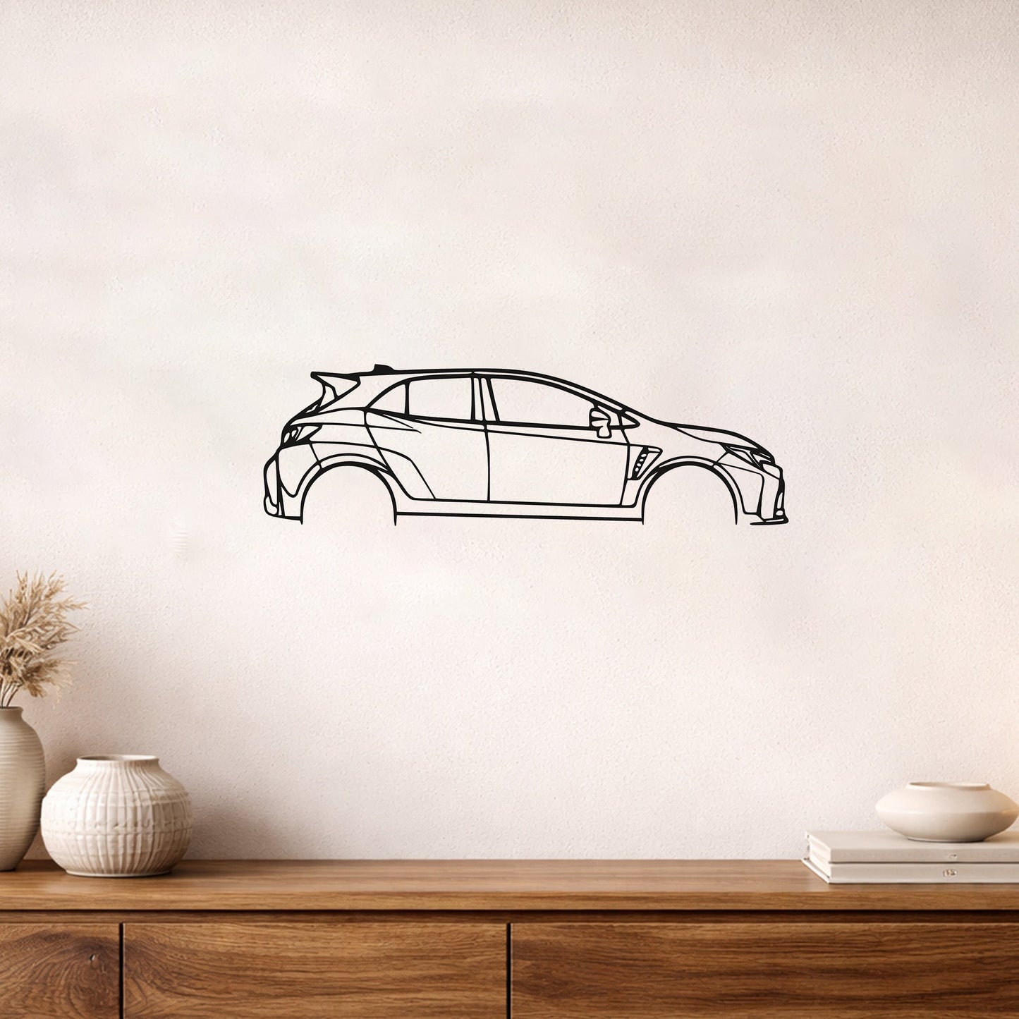 Toyota Corolla GR Metal Duvar Tablosu Şık Otomobil Silüeti