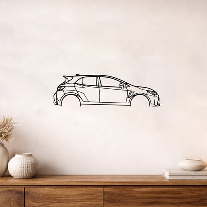 Toyota Corolla GR Metal Duvar Tablosu Şık Otomobil Silüeti