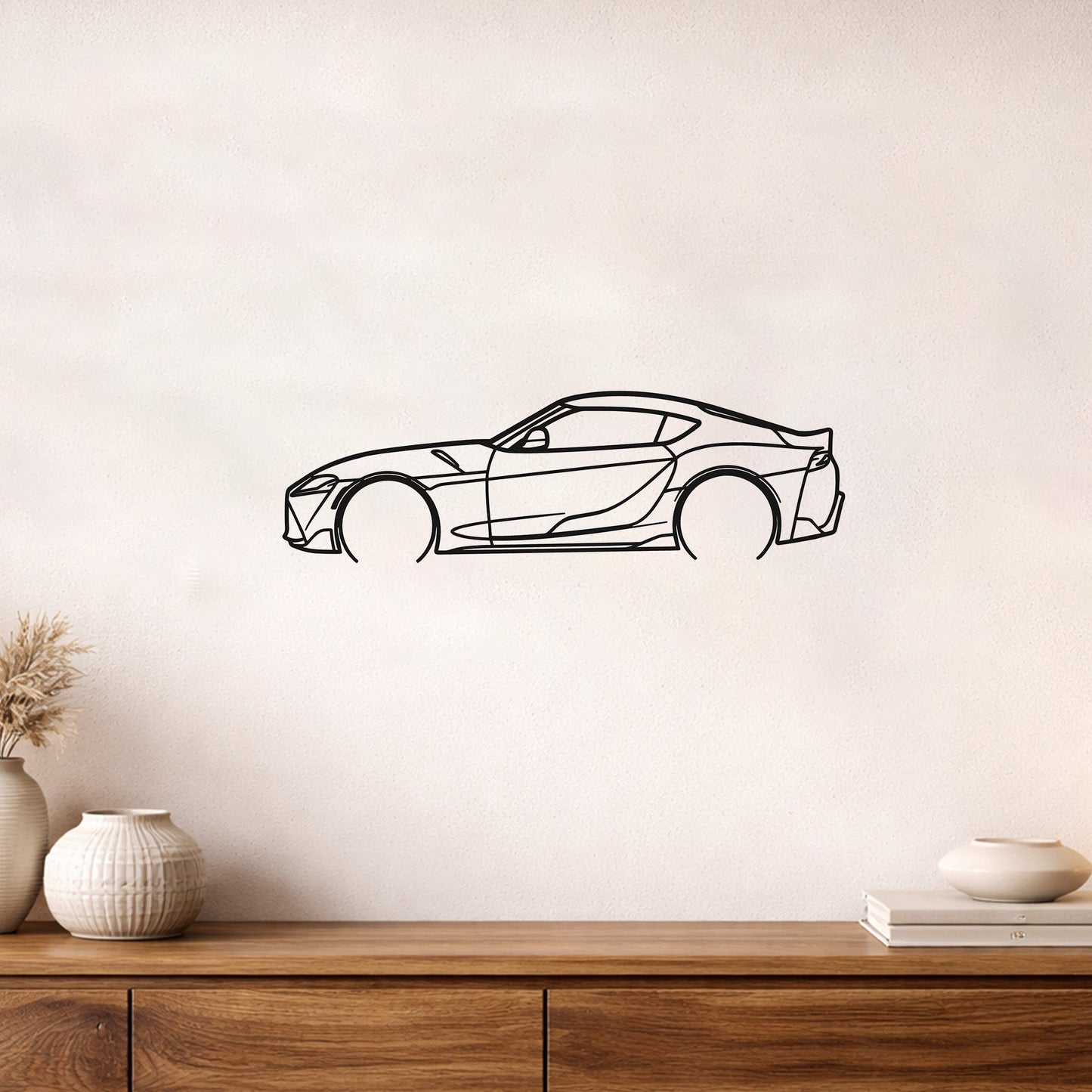 Toyota GR Supra Metal Duvar Sanatı Efsanevi Spor Araba Dekoru