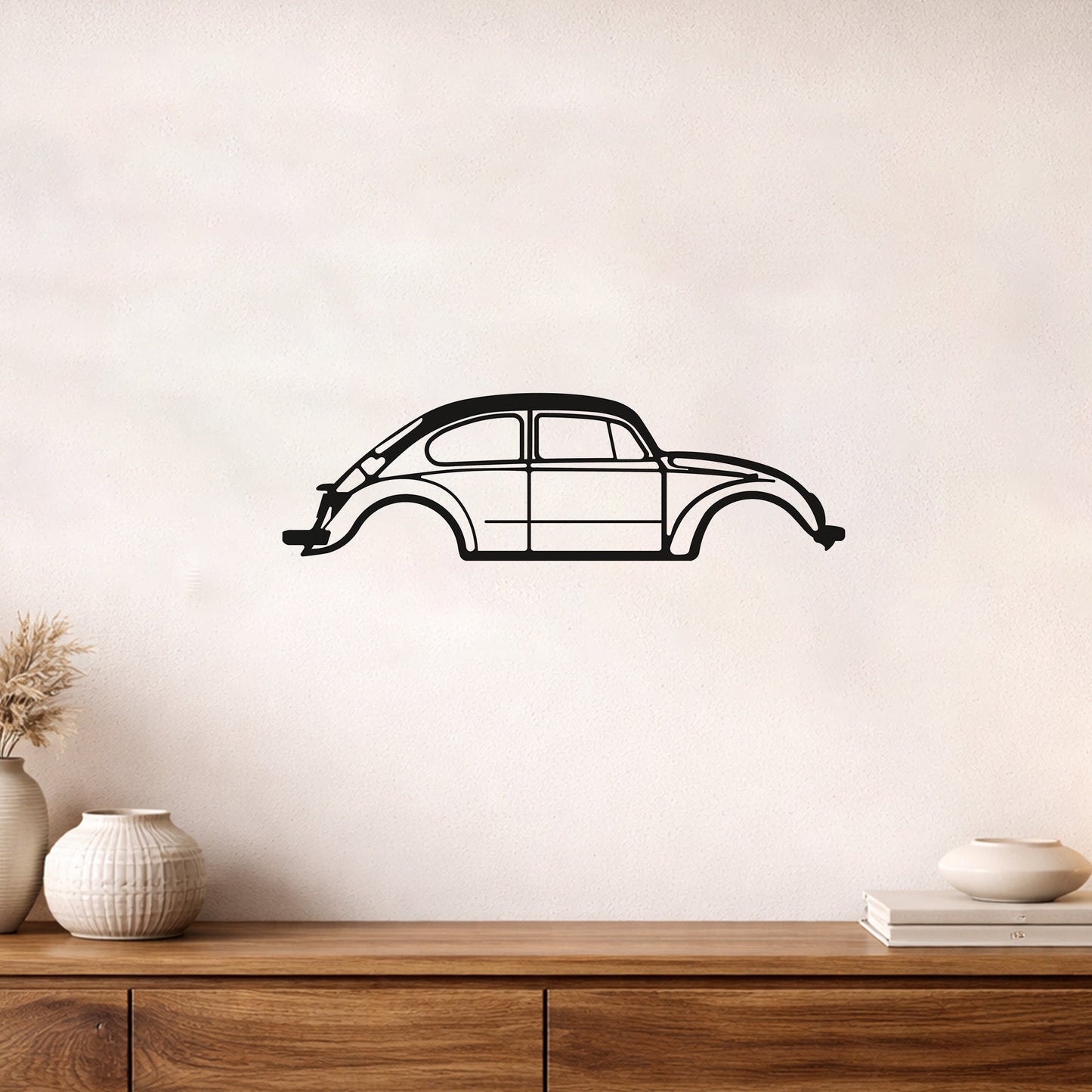 Volkswagen Beetle Tosbağa Metal Duvar Tablosu - Klasik Araba Dekoru