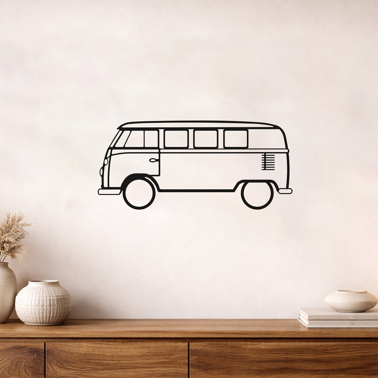 Volkswagen T1 Camper Van Metal Duvar Tablosu - Retro Karavan Tasarımı