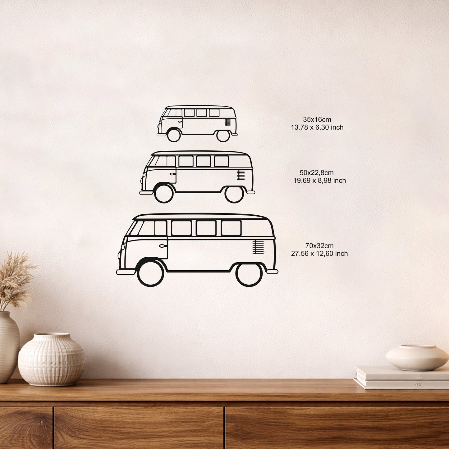 Volkswagen T1 Camper Van Metal Duvar Tablosu - Retro Karavan Tasarımı