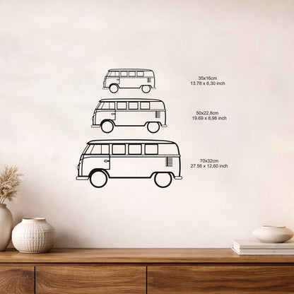 Volkswagen T1 Camper Van Metal Duvar Tablosu - Retro Karavan Tasarımı