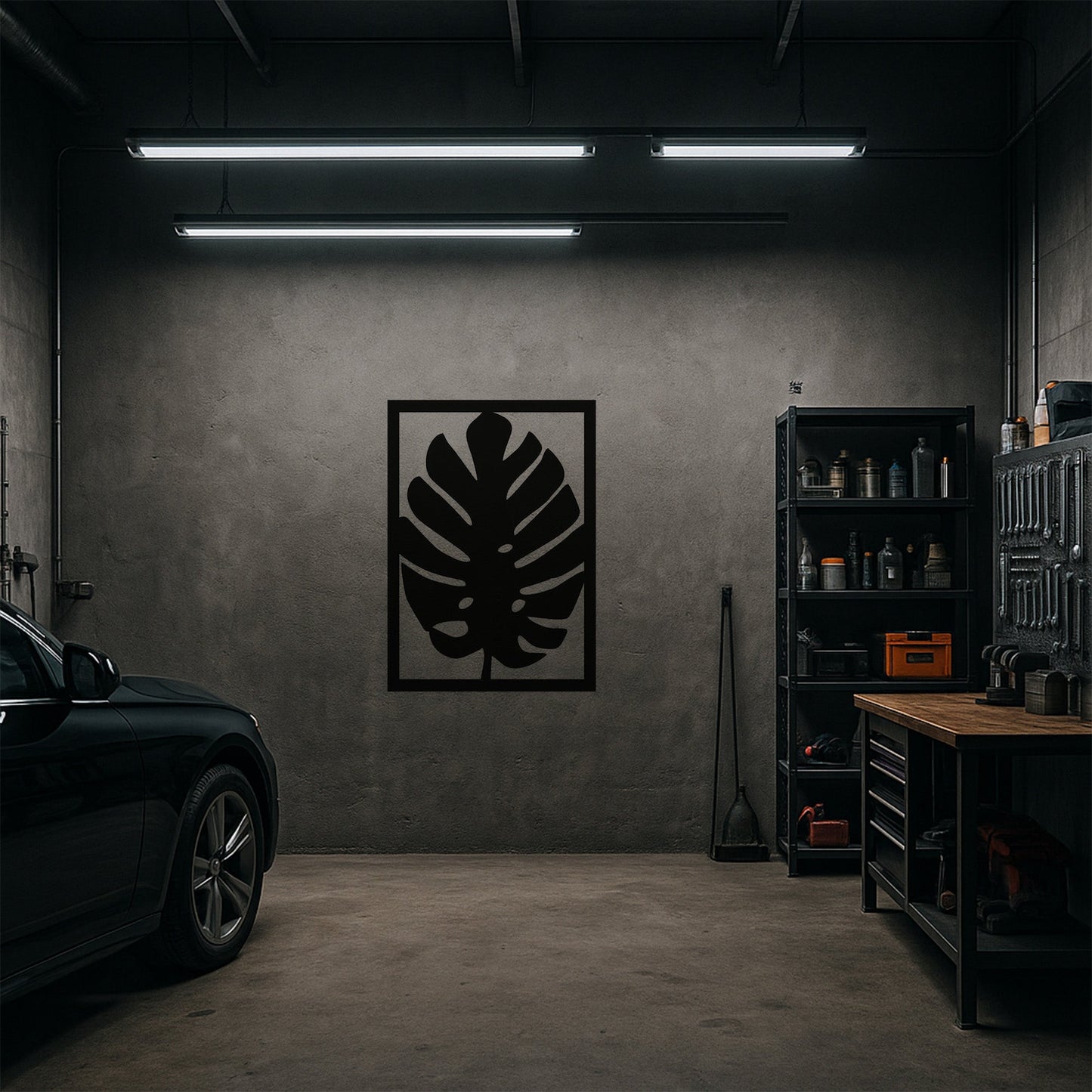 Monstera Yaprağı Tasarımlı Modern Metal Duvar Tablosu