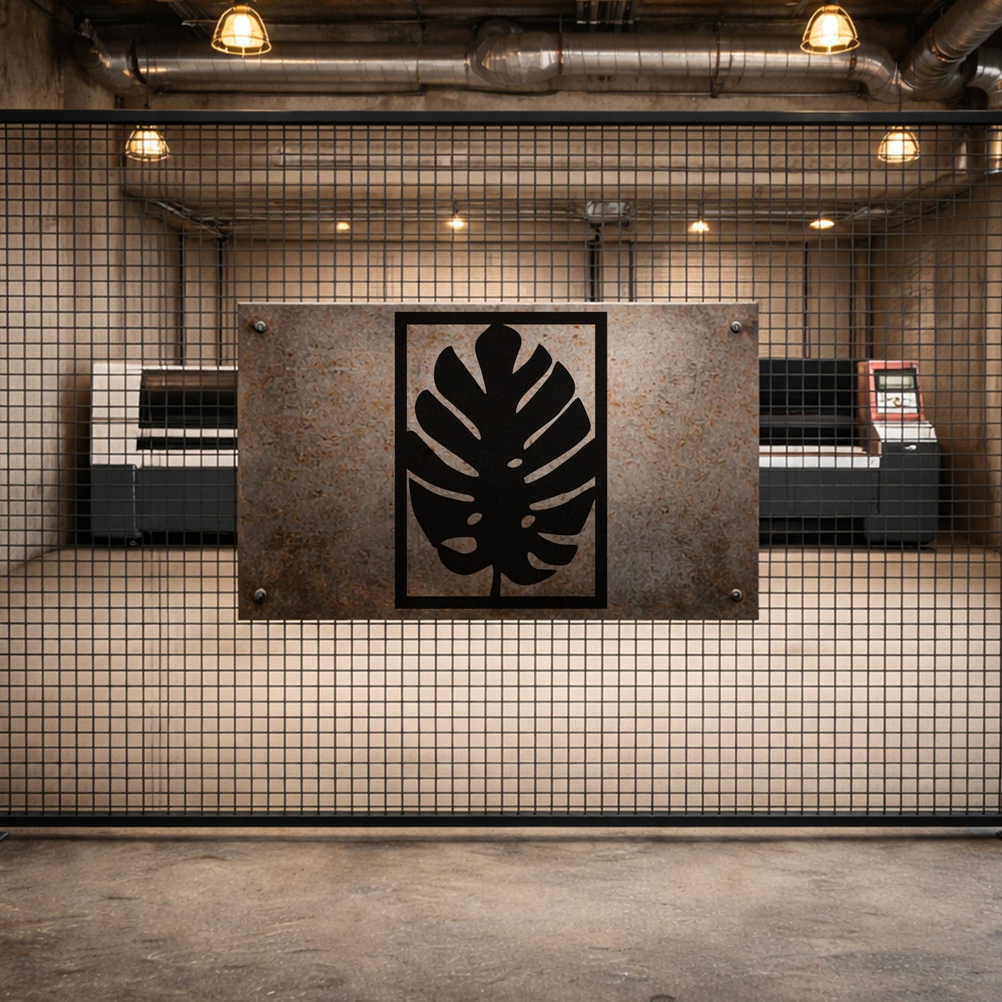 Monstera Yaprağı Tasarımlı Modern Metal Duvar Tablosu