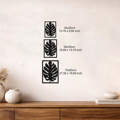 Monstera Yaprağı Tasarımlı Modern Metal Duvar Tablosu