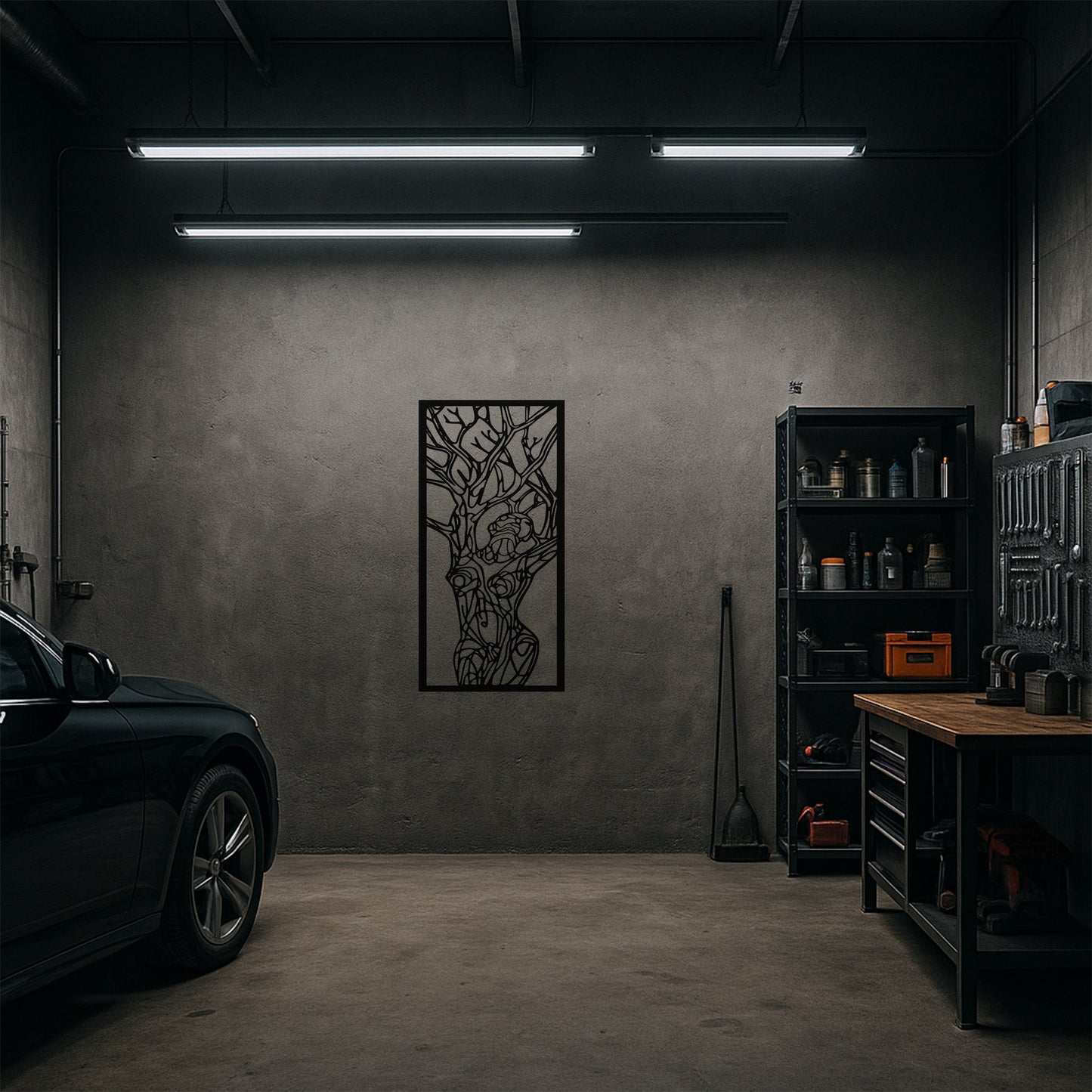 Soyut Ağaç ve Dal Figürlü Metal Duvar Dekoru Modern Sanat Tablosu