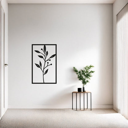 Modern Zeytin Dalı Metal Duvar Tablosu Barış ve Estetik