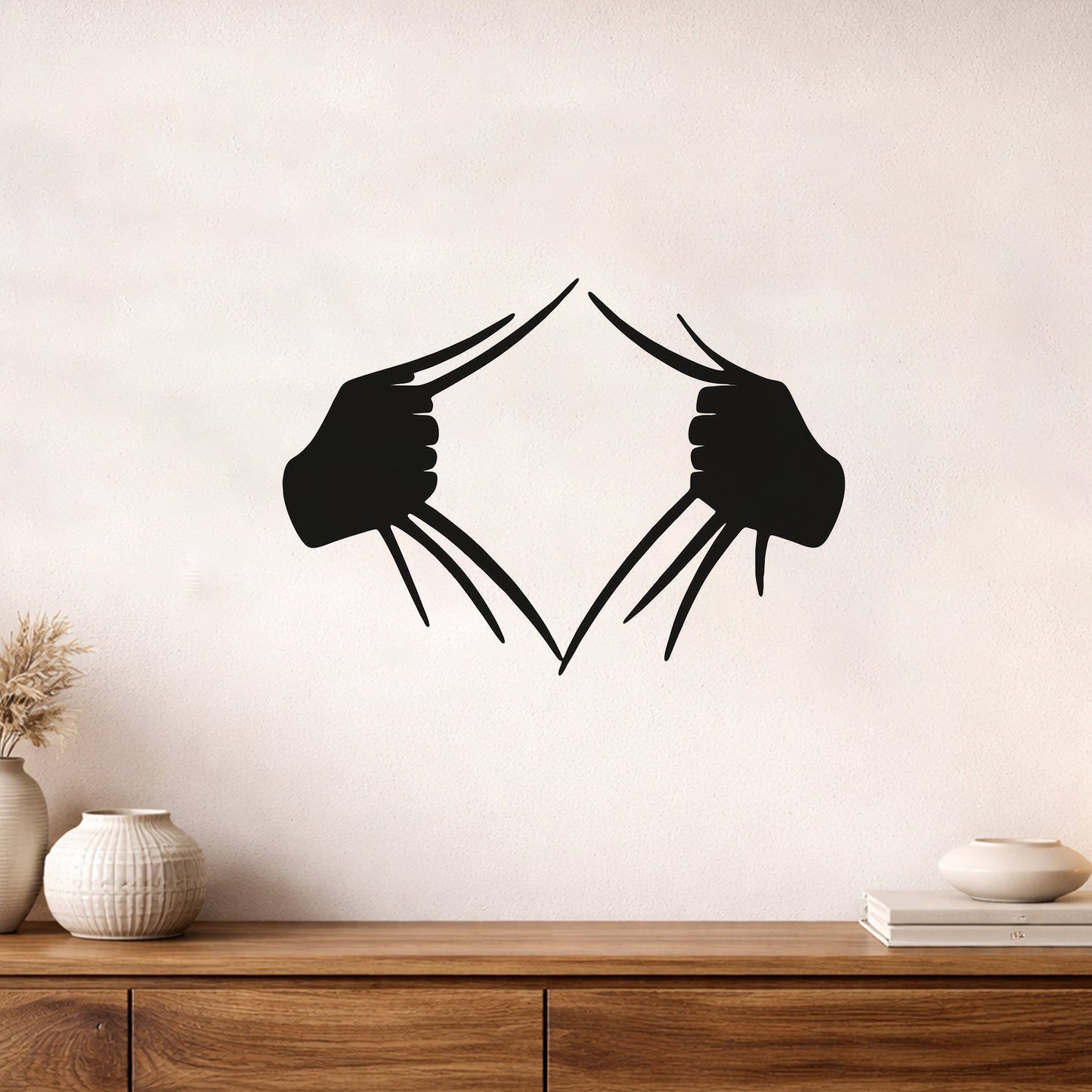 Wolverine Pençesi Metal Duvar Tablosu Modern Süper Kahraman Dekoru