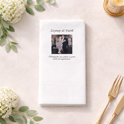 Düğün Nişan Kına İçin Kişiye Özel Baskılı Peçete – Özel Gün Organizasyon Peçetesi