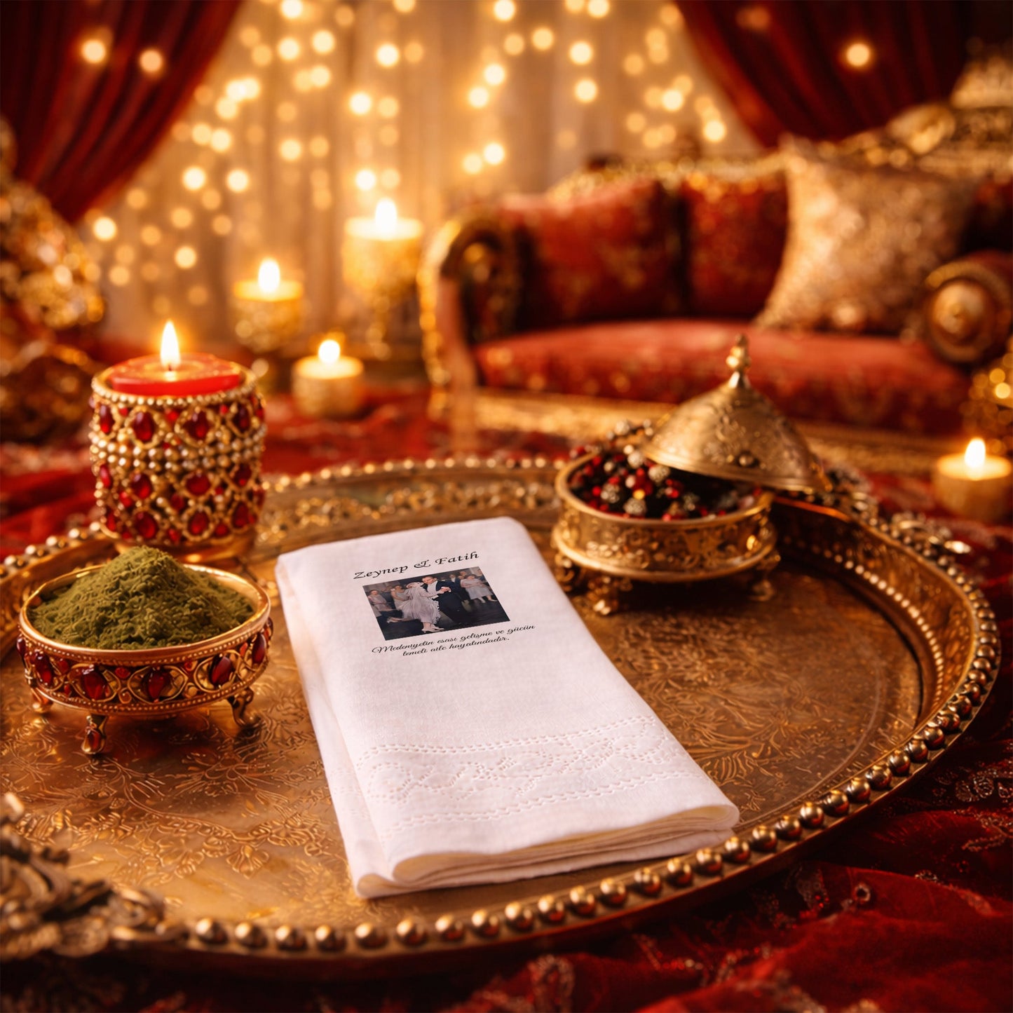 Düğün Nişan Kına İçin Kişiye Özel Baskılı Peçete – Özel Gün Organizasyon Peçetesi