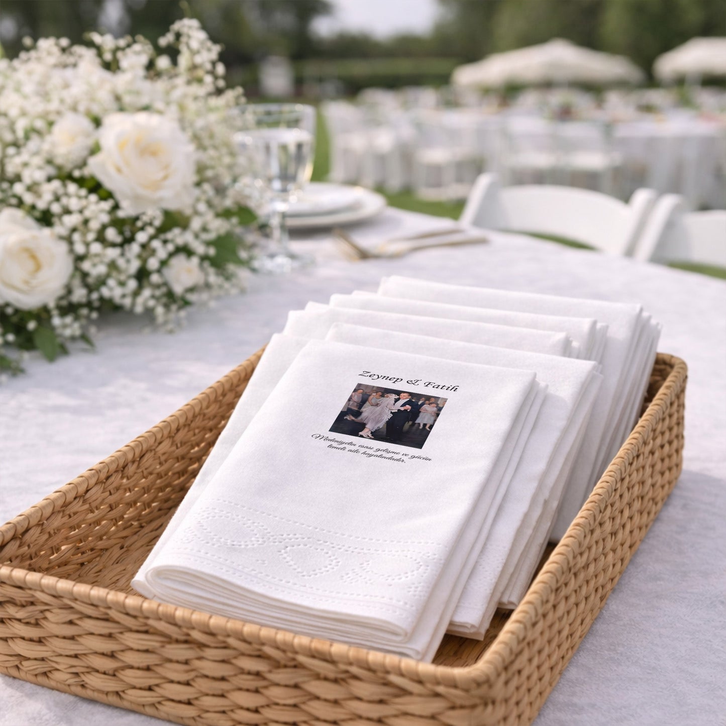 Düğün Nişan Kına İçin Kişiye Özel Baskılı Peçete – Özel Gün Organizasyon Peçetesi