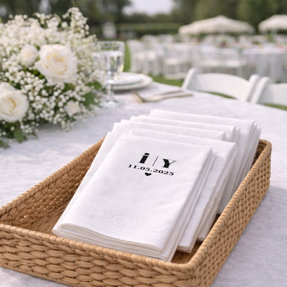 Düğün Nişan Kına İçin Minimal Monogram Baskılı Peçete – Kişiye Özel Peçete