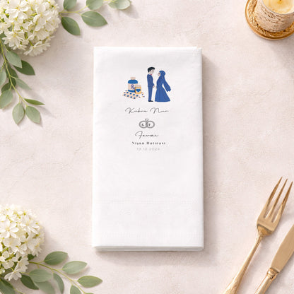 Kübra Nur Nişan Hatırası Tasarımlı Baskılı Peçete