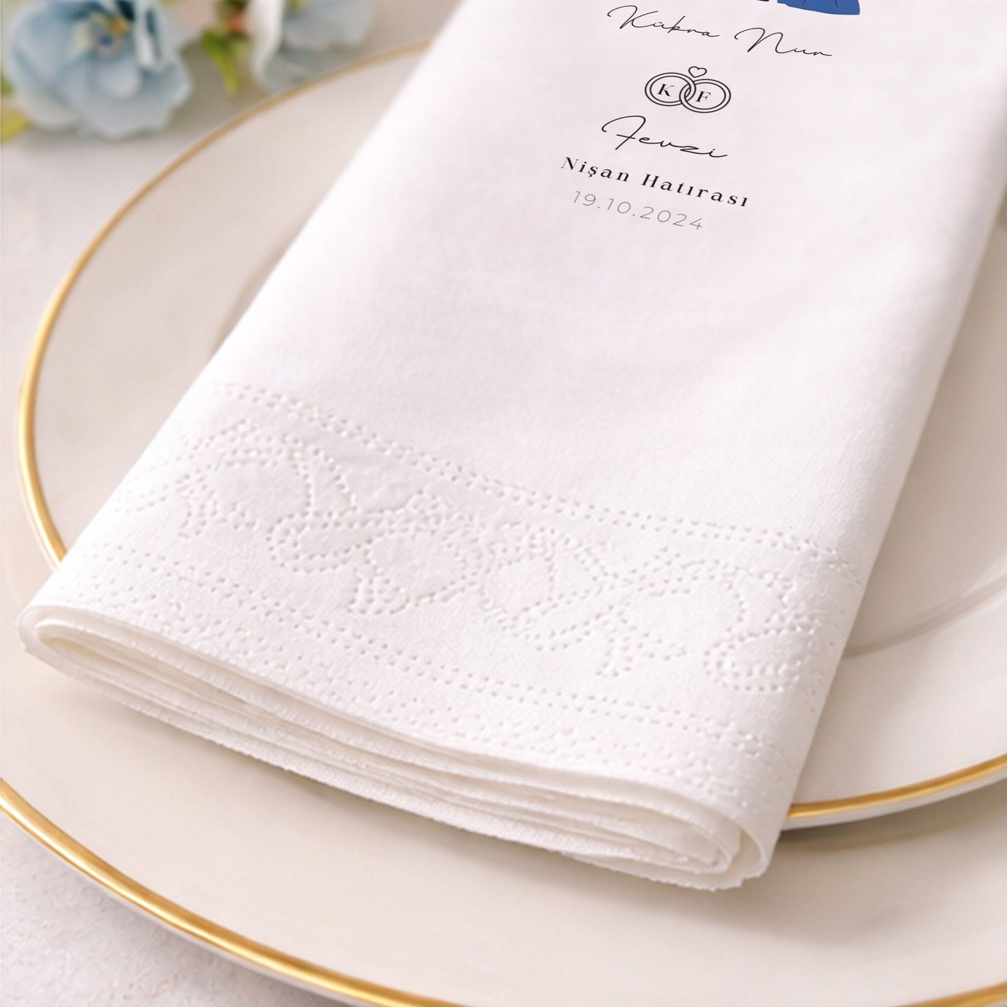Kübra Nur Nişan Hatırası Tasarımlı Baskılı Peçete