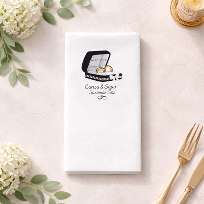 Cansu & Şiyar Söz Hatırası Temalı Düğün ve Nişan Baskılı Peçete