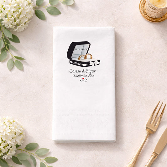 Cansu & Şiyar Söz Hatırası Temalı Düğün ve Nişan Baskılı Peçete
