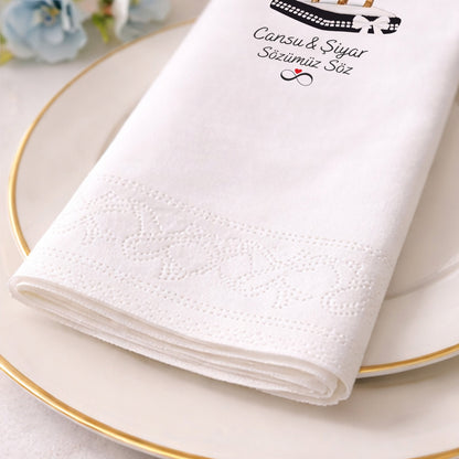 Cansu & Şiyar Söz Hatırası Temalı Düğün ve Nişan Baskılı Peçete