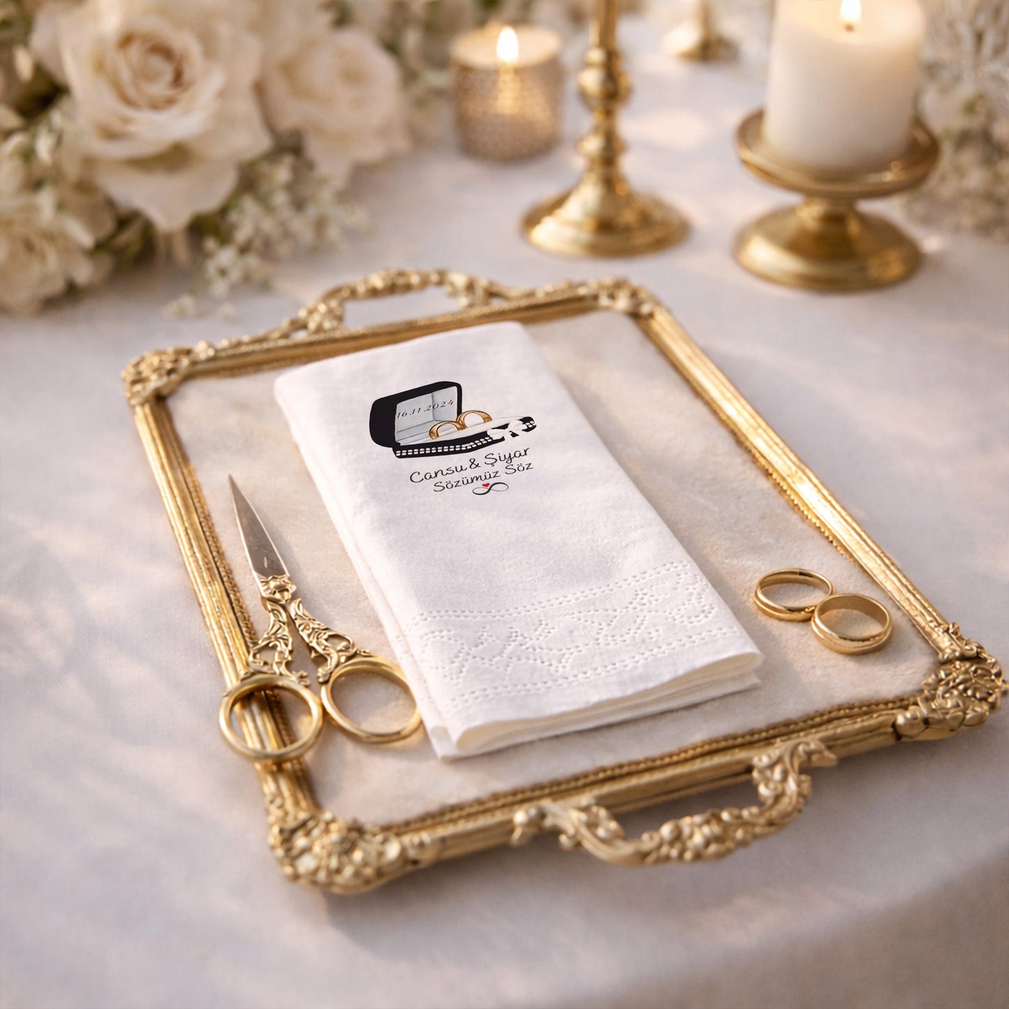 Cansu & Şiyar Söz Hatırası Temalı Düğün ve Nişan Baskılı Peçete