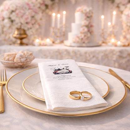 Feyza & Erva Teşekkür Mesajlı Düğün Baskılı Peçete