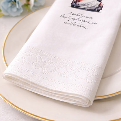 Feyza & Erva Teşekkür Mesajlı Düğün Baskılı Peçete