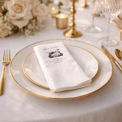 Feyza & Erva Teşekkür Mesajlı Düğün Baskılı Peçete