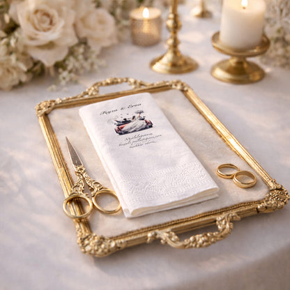 Feyza & Erva Teşekkür Mesajlı Düğün Baskılı Peçete