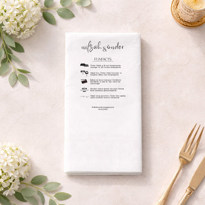 Nilşah & Önder Fun Facts Temalı Nişan Baskılı Peçete