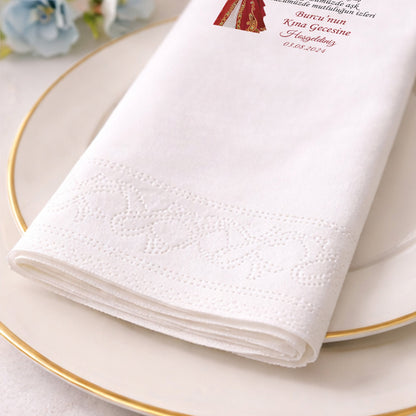 Burcu Kına Gecesi Temalı Geleneksel Baskılı Peçete