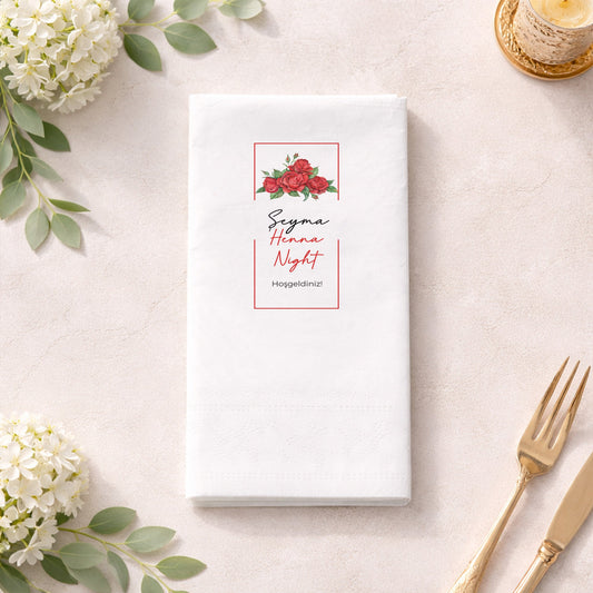 Şeyma Henna Night Temalı Kına Gecesi Baskılı Peçete