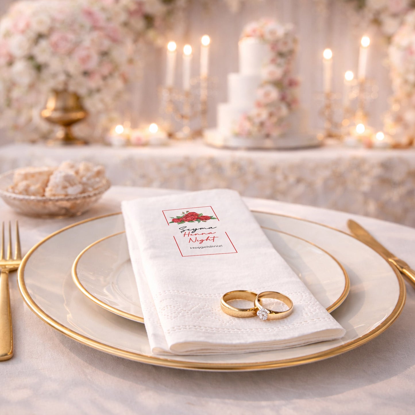 Şeyma Henna Night Temalı Kına Gecesi Baskılı Peçete