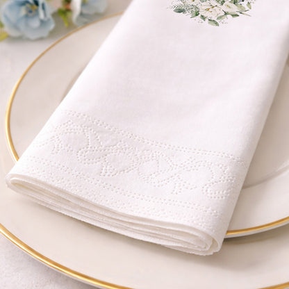 NS Monogram Çiçekli Düğün ve Nişan Baskılı Peçete