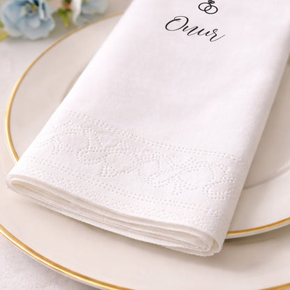 Kişiye Özel Minimal Yüzüklü Düğün Peçetesi – Zarif Nişan Tasarımı