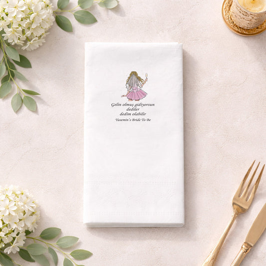 Bride To Be Temalı Kına Peçetesi – Eğlenceli ve Modern Bekarlığa Veda