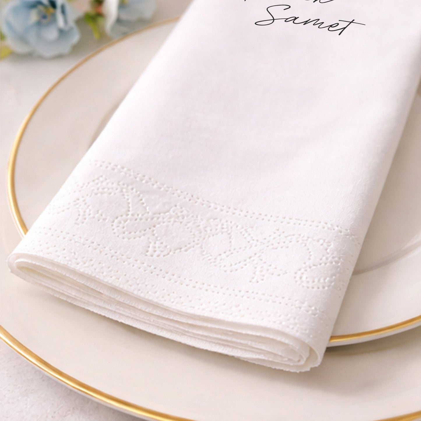 El Yazısı Tipografili Kişiye Özel Nişan Peçetesi – Zamansız Tasarım