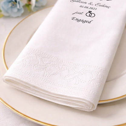 Minimal Defne Çerçeveli Nişan Peçetesi – Zamansız Organizasyon Tasarımı