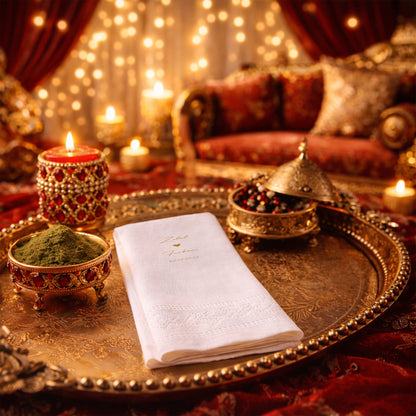 Altın Yazılı İsimli Düğün ve Nişan Baskılı Peçete