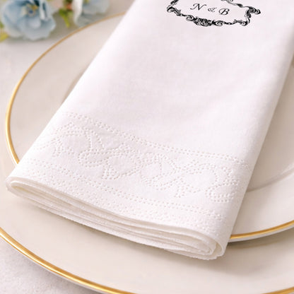 Klasik Çerçeveli İsimli Düğün ve Nişan Baskılı Peçete