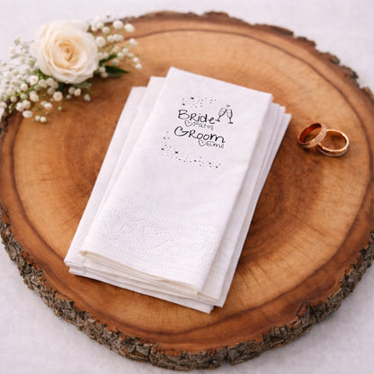 Bride & Groom Yazılı Eğlenceli Düğün Baskılı Peçete