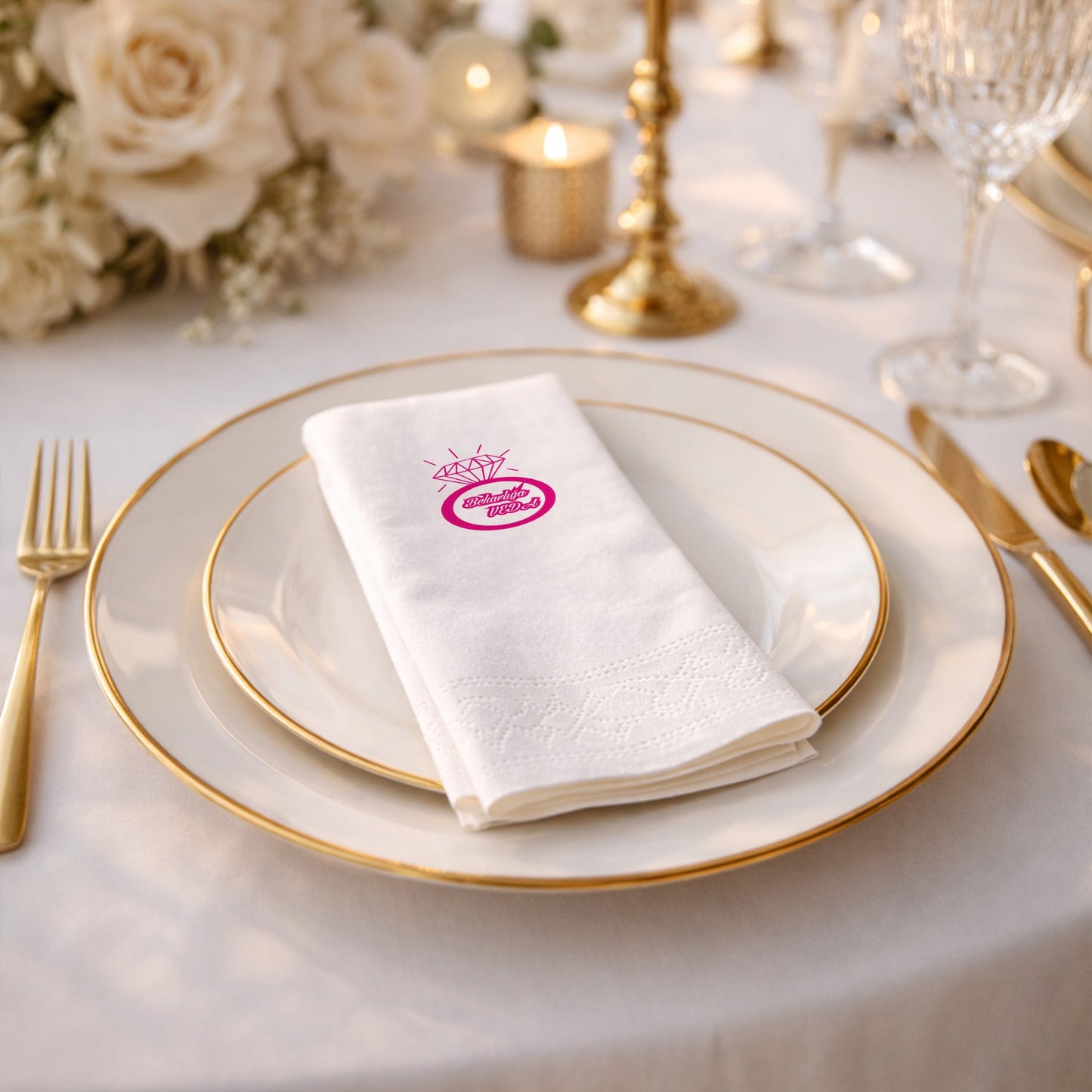 Bekarlığa Veda Yüzük Figürlü Kişiye Özel Kına Peçetesi